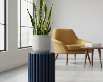 Plant Stand for Indoor Planters "Pillar" | Fluted Pedestal Base  by Viviero3D