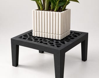 Square Plant Stand, Geometric Pot Riser, Modern Planter Stand for Indoor Pots