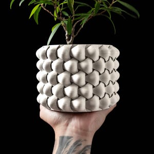 3D Printed Planter Pot: Modern Home Decor with Drainage & Saucer