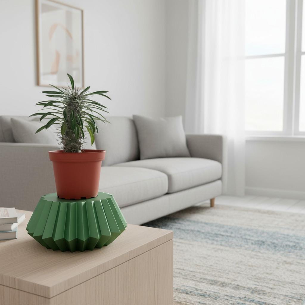 Modern Plant Riser Modern 3D Printed Pedestal Plant Stand