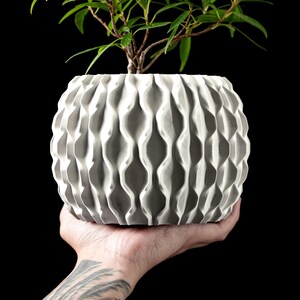 3D Printed Planter Pot "Chain" | Decorative Flowerpot | Home Office Decor | Size & Color Available