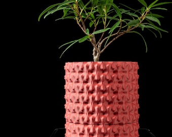 Textured Cylindrical Planter "Rugged", Custom Color Indoor Planter