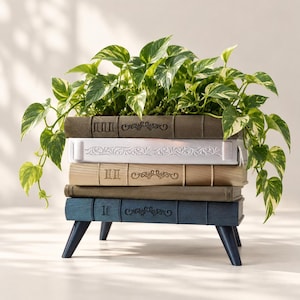Book Planter, Plant Pot with Legs, Book Lover Gift, Custom Colors – “Orven 5”