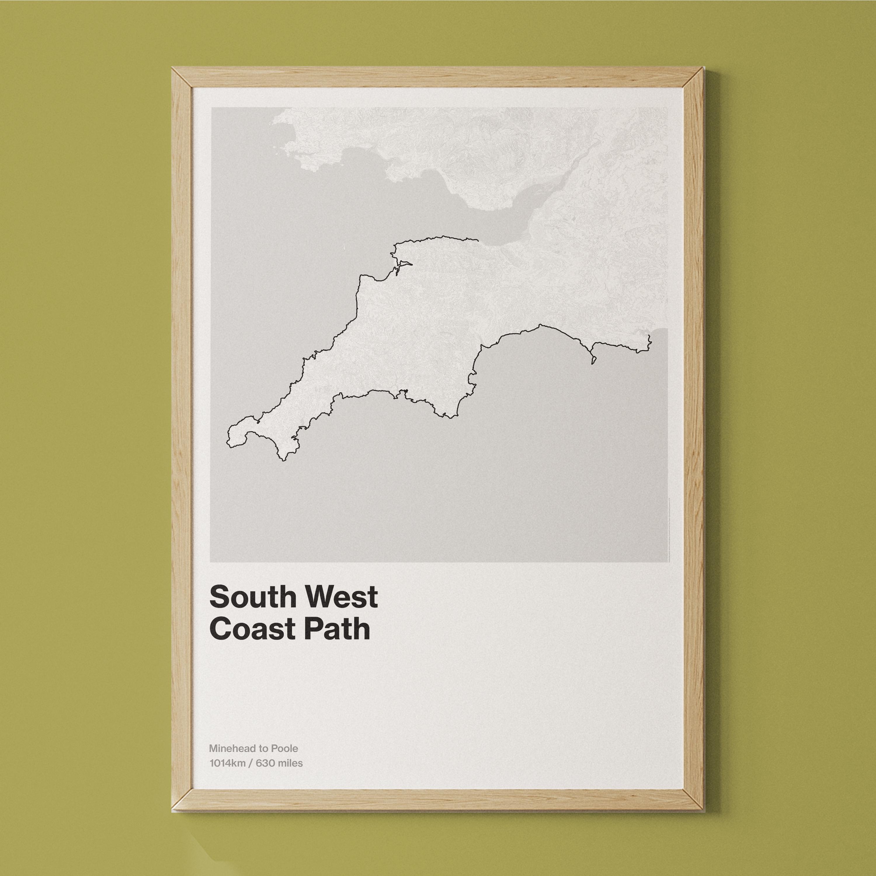 Sw Coast Path Printable Map.pdf The South West Coast Path Graphic Map Print - Giclée Trail Route Art ...