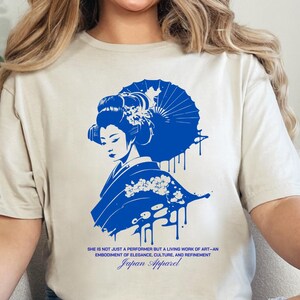 Elegant Geisha Unisex T-Shirt, Japanese Art Tee, Cultural Gift, Casual Wear, Comfortable Fashion,apan-Inspired Aesthetic for Art Lovers