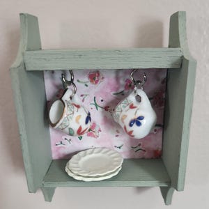 Shabby Chic Dollhouse Wall Cabinet - Miniature