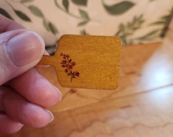 Miniatuur houten snijplank - keukendecor poppenhuis, schaal 1:12
