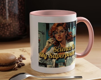 Wissenschaftsbecher, Frauen in STEM, Frauen in der Wissenschaft, Chemie Geschenk, Laborwoche, Forschungsbecher, Laborbecher, Comic-Buch Geschenk