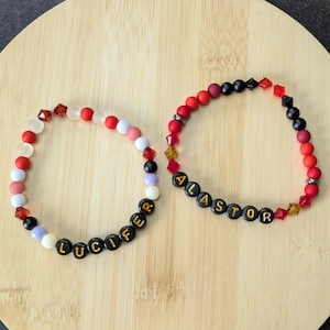 Pulseras inspiradas en Hazbin Hotel: Lucifer, Alastor y Niffty