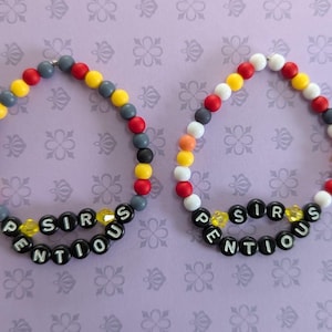 Hazbin Hotel inspired bracelets - Sir Pentious and Cherri Bomb