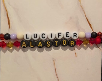 Pulseras inspiradas en Hazbin Hotel: Lucifer y Alastor