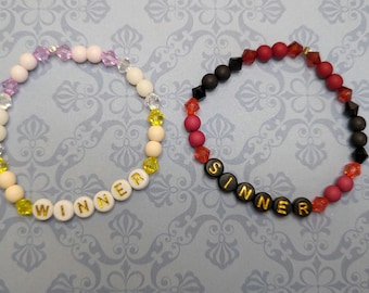 Pulseras inspiradas en Hazbin Hotel - Pecador y Ganador