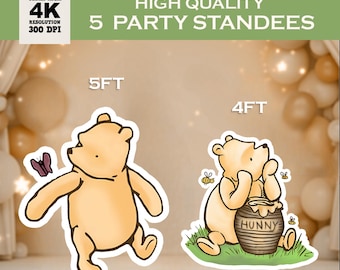 Classic Standing Winnie The Pooh Large Cutout, Baby Shower/Birthday Yard Sign Decor, Birthday Party, Cutout Prop