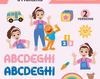 Ms Rachel Birthday Pink Girl  Party Clipart and Alphabets, Party Décor, Kids party printable, Cake Toppers & DIY Decorations Girls Decor