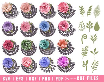 Rolled Diy flower SVG, 3d Flower SVG, Wedding Flower, Paper Flower Template, Digital files, Digital Paper Svg
