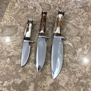 Set of 3 Pcs knives, handcrafted steel skinning outdoor blade kit, gift for him, anniversary gift, wedding, farmer gift, for hunting knives