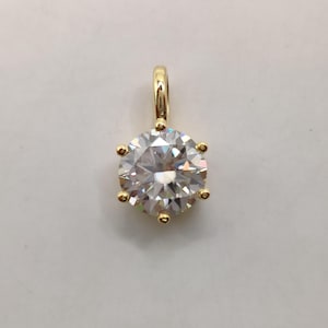2 Carat IGI Certified F Color VS1 Clarity Brilliant Excellent Cut Lab Grown Diamond Solitaire Pendant, 14KT Yellow Gold, Anniversary Gifts