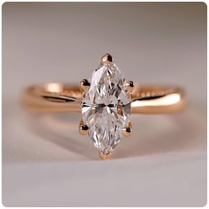 2.00 Carat Lab-Grown Marquise Diamond Engagement Ring: 14K Yellow Gold Solitaire