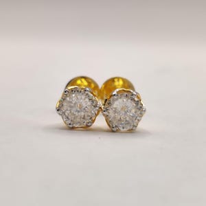 2,00 Ct portugalski szlif Solitaire CVD kolczyki z diamentami, certyfikowane kolczyki z diamentami, zestaw kolczyków Solitaire Basket, prezent rocznicowy