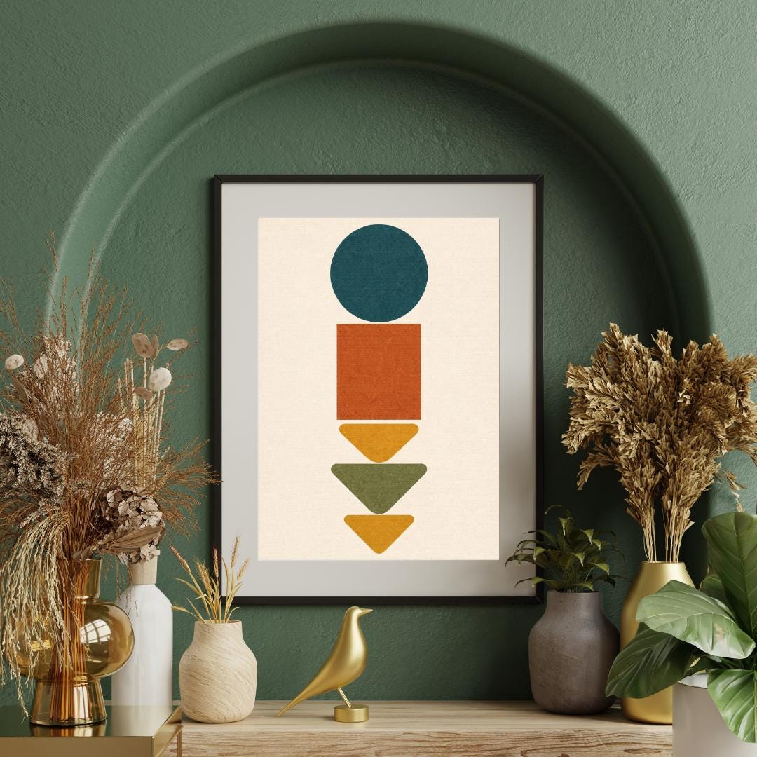 Mid Century Modern Wall Art PDF, Abstract Geometric Print, 50x70 40x50 ...