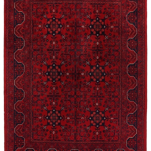 5x7 Red Fine Belgic Area Rug, Hand Knotted Rug, Bedroom Rug, Afghan Tribal Rug, Veg Dyes Wool, Oriental Rug, Kids Room Rug, Living Room Rug