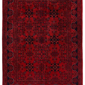 5x7 Red Fine Belgic Area Rug, Hand Knotted Rug, Bedroom Rug, Afghan Tribal Rug, Veg Dyes Wool, Oriental Rug, Kids Room Rug, Living Room Rug