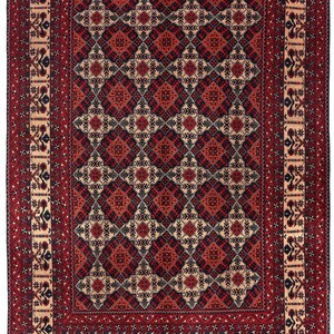 5x7 Red Fine Belgic Area Rug, Hand Knotted Rug, Bedroom Rug, Afghan Tribal Rug, Veg Dyes Wool, Oriental Rug, Kids Room Rug, Living Room Rug