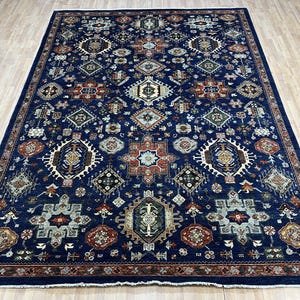 9x12 Blue Bidjar Area Rug, Hand Knotted Rug, Bedroom Rug, Rug for Living Room, Veg Dyes Wool, Tribal Floral Rug, Office Rug, Oriental Rug