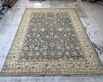 Alfombra oriental gris de 23 x 30 cm - Anudada a mano - Alfombra para dormitorio - Alfombra para sala de estar - Lana con tintes vegetales - Alfombra de oficina - Alfombra oriental afgana
