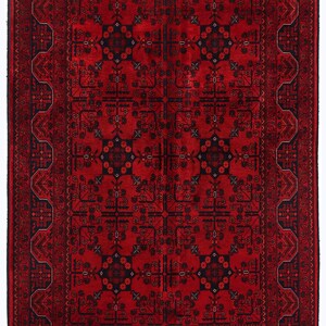5x7 Red Fine Belgic Area Rug, Hand Knotted Rug, Bedroom Rug, Afghan Tribal Rug, Veg Dyes Wool, Oriental Rug, Kids Room Rug, Living Room Rug