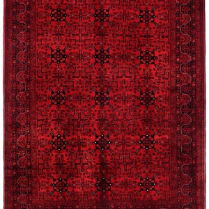 5x7 Red Fine Belgic Area Rug, Hand Knotted Rug, Bedroom Rug, Afghan Tribal Rug, Veg Dyes Wool, Oriental Rug, Kids Room Rug, Living Room Rug