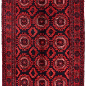 5x7 Red Fine Belgic Area Rug, Hand Knotted Rug, Bedroom Rug, Afghan Tribal Rug, Veg Dyes Wool, Oriental Rug, Kids Room Rug, Living Room Rug