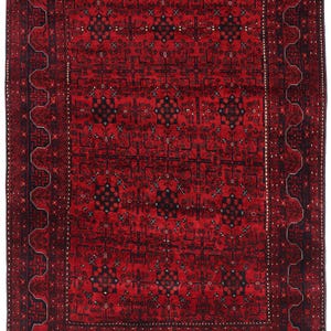 5x7 Red Fine Bokhara Area Rug, Hand Knotted Rug, Bedroom Rug, Afghan Tribal Rug, Veg Dyes Wool, Oriental Rug, Kids Room Rug, Living Room Rug
