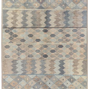 9x12 Ft Brown Moroccan Rug - Afghan Hand Knotted Veg Dye Wool Rug - Area Rug - Contemporary Rug - Wool Rug - Geometric Rug - Colorful Rug