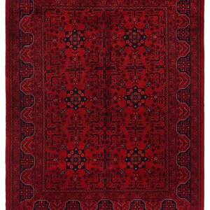 5x7 Red Fine Belgic Area Rug, Hand Knotted Rug, Bedroom Rug, Afghan Tribal Rug, Veg Dyes Wool, Oriental Rug, Kids Room Rug, Living Room Rug