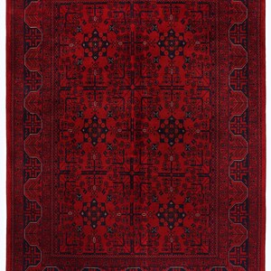 5x7 Red Fine Belgic Area Rug, Hand Knotted Rug, Bedroom Rug, Afghan Tribal Rug, Veg Dyes Wool, Oriental Rug, Kids Room Rug, Living Room Rug