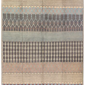 9x12 Ft Brown Moroccan Rug - Afghan Hand Knotted Veg Dye Wool Rug - Area Rug - Contemporary Rug - Wool Rug - Geometric Rug - Colorful Rug