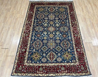 6x9 Blue Bidjar Area Rug, Hand Knotted Rug, Bedroom Rug, Rug for Living Room, Veg Dyes Wool, Oriental Rug, Office Rug, Afghan Floral Rug