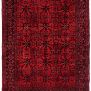 5x7 Red Fine Belgic Area Rug, Hand Knotted Rug, Bedroom Rug, Afghan Tribal Rug, Veg Dyes Wool, Oriental Rug, Kids Room Rug, Living Room Rug