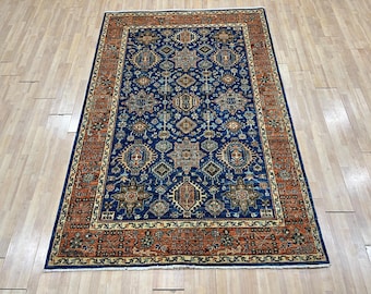 6x9 Blue Bidjar Area Rug, Hand Knotted Rug, Bedroom Rug, Rug for Living Room, Veg Dyes Wool, Oriental Rug, Office Rug, Afghan Floral Rug