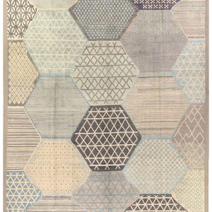 9x12 Ft Brown Moroccan Rug - Afghan Hand Knotted Veg Dye Wool Rug - Area Rug - Contemporary Rug - Wool Rug - Geometric Rug - Colorful Rug