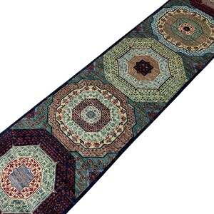 13 Ft Mamluk Runner Rug, Afghan Hand Knotted, Veg Dyes Wool, Medallion Runner Rug, Hallway Runner Rug, Kitchen Runner Rug, Oriental Runner