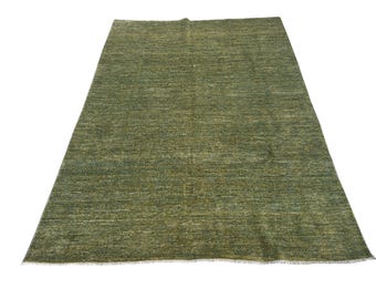 6x9 Green Gabbeh Area Rug, Hand Knotted Rug, Bedroom Rug, Tribal Rug, Veg Dye Wool, Oriental Rug, Pattern Rug, Living Room Rug, Afghan Rug
