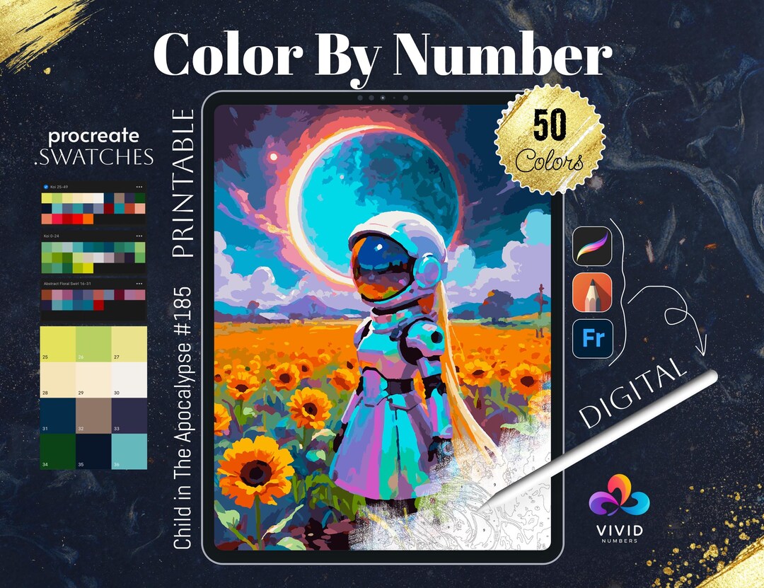 Child in the Apocalypse Color by Numbers Printable Paint by Numbers ...
