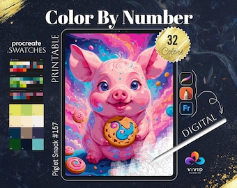 Snack pour porcelets - Coloriages à imprimer : Peinture numérique à imprimer : Procreate Coloriages à imprimer : Animaux à colorier