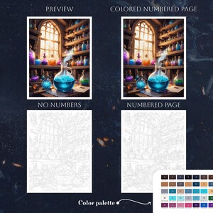 Alchemy Magic Coloring by Number Paint by Numbers Digital Coloring Pages Procreate Coloring Color by Number Fantasy Coloring iPad Digital