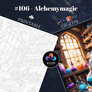 Alchemy Magic Coloring by Number Paint by Numbers Digital Coloring Pages Procreate Coloring Color by Number Fantasy Coloring iPad Digital