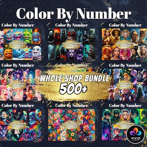 Más de 500 páginas para colorear por números de Procreate en toda la tienda. Pintar por números. Páginas para colorear para adultos de Procreate. Páginas para colorear para aliviar el estrés.