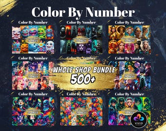 500+ Whole Shop Procreate Color by Numbers Bundle Paint by Numbers Procreate Coloring Adults Coloring Bundle Stress Relief Coloring Pages
