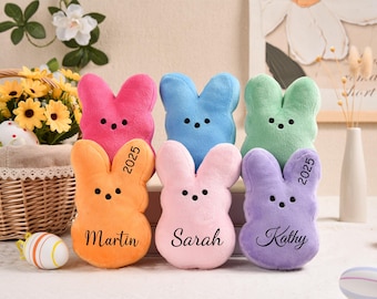 Personalisierte Peep Bunny Plüsch, Name Osterhase, weich Ostern Korb Stuffer für Kinder, Ostergeschenk
